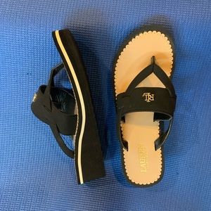 Ralph Lauren black wedge sandal